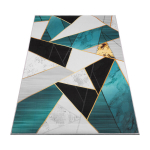 Vaip 300x200 cm Roheline Kuldne Kolmnurgad Hall Libisemiskindel Lofti Elutuppa