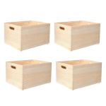 Creative Deco 4x suured puidust kastid, 40 x 30 x 24 cm (+/- 1 cm), sangadega karbid