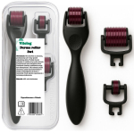 Derma Roller 3in1 mikron&otilde;elumise komplekt n&auml;ole, kehale ja silma&uuml;mbrusele, vahetatavad otsikud 0,5/1,0/1,5 mm, naharullik koduseks mesoteraapiaks