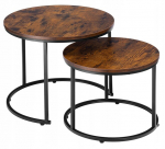 2 diivanilaua komplekt Loft Inspired, pruun/must