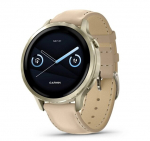 Nutikell Garmin Venu&reg; 4 &ndash; 41 mm Lunar Gold with Bone Silicone Band and Light Sand Leather Band
