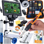 Komplekt Rosfix NanoZoom AX1200 MasterKit Pro &ndash; Mikroskoop 7" LCD, Jootekolb 80W, Suurendus kuni 1200x