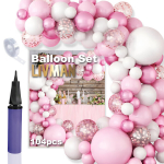 &Otilde;hupallivanikute komplekt erinevateks pidustusteks LIVMAN 033 koos &otilde;hupallipumbaga, 102 tk