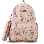 Laste kooliseljakott Kap&uuml;bara kujundusega ja pliiatsitopsiga