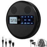 Kaasaskantav CD-m&auml;ngija Bluetoothi ja FM-saatjaga, USB ja k&otilde;rvaklapid, must