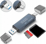 M&auml;lukaardilugeja SD USB 3.0 USB-C adapter 4in1 SD + micro SD TF 5 Gb/s kuni 2TB BYL-2218TU Zenwire