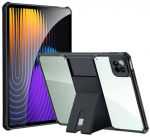 &bdquo;XUNDD&ldquo; Kickstand k&otilde;va silikoonist (TPU) akr&uuml;&uuml;l&uuml;mbris - l&auml;bipaistev / must (Xiaomi Pad 7 / Pad 7 Pro)
