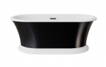 Vann Besco Ziva Black&White, 160 x 75 cm, sifooniga ja &uuml;levooluga slim gun metal