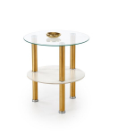 K&uuml;lglaud Halmar Ducat, valge marmor/l&auml;bipaistev/kuldne