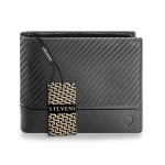 Meeste nahast rahakott Stevens, must, RFID kaitsega