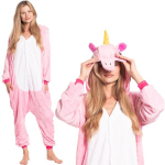 Naiste &uuml;hes t&uuml;kis Kigurumi pidžaama Onesie Kost&uuml;&uuml;m Pegasuse roosa 175-185 cm XL, XL