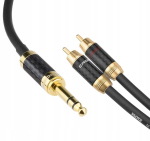Kaabel 6,3 Jack stereo - 2x Rca Klotz 8m