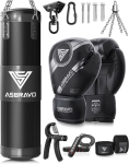 Asbravo poksikott t&auml;iskasvanutele, 120 cm oxford raske poksikoti komplekt, 12 oz kindad mma muay thai kickpoksi treeninguteks koduses j&otilde;usaalis, v&otilde;itluskunst (t&auml;itmata)