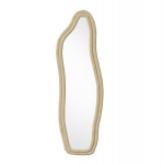 Peegel, 140 x 45 cm, t&auml;ispikk peegel, delfiinikujuline peegel, seinale kinnitatav, kuldse v&auml;rvi