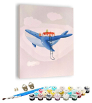 Numbrite j&auml;rgi maalimine &ndash; pilt, v&auml;rvid, pintslid, komplekt &bdquo;Whale&ldquo;, 40 &times; 50 cm