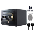 Soomustatud kodune biomeetriline s&otilde;rmej&auml;lgiga seif, 25x35x25 cm, must