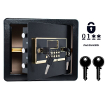 Soomustatud kodune seif elektroonilise luku ja v&otilde;tmega, 30x36x30 cm, must