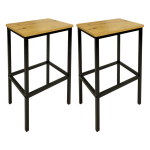 Baaritooli komplekt, 2 tk, Begryf, 65&times;40&times;30 cm, tammepuust/must, loft