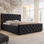 Voodi LIVETTA|120x200|Must|Veluur