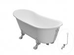 Vann Besco Olaya 160, White+Chrome, sifooniga &uuml;levooluga Klik-klak Chrome
