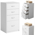 Kaasaegne valge raamaturiiul p&ouml;&ouml;ningukastiga lai kontorikapp 85cm