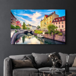 Reprodukcija SPR-1496 &ndash; modernus miesto peizažo sieninis meno kūrinys, 72 x 46 cm