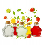 5x Klaaspudelid Daisy 150ml, lillekujulised, kingituseks