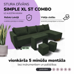 Suur nurgadiivan lauaga ja puffidega Simple XL St Combo T&uuml;rkiissinine