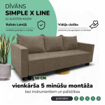 Klassikaline diivanvoodi Simple X Line pesukastiga, Podrez, beež