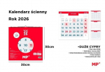 Kalender 2026, seinale 30x30cm punane - MP Main Paper