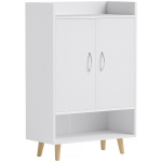 Jalatsikapp 12 paari jaoks, puidust, valge 60&times;30&times;92 cm