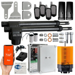 Kahe lehe v&auml;rava operaator KIT 2x4m 1000kg + 4 kaugjuhtimispulti + LED lamp + WIFI