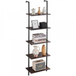 Mustas kampinis industrinio stiliaus lentynas &ndash; 5 lentynos, 48&times;30 cm