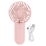 K&auml;eshoitav ventilaator, mini, USB-laadimine, teleskoopkonks, roosa