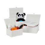 Komplektis 3 kaanega karpi, valge