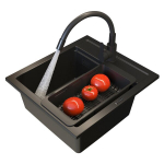 Graniidist valamu &uuml;he valamukausiga k&ouml;&ouml;gisegisti sifoon korv komplekt Granitan Stone M