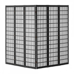 Toaruumi eraldaja, 6-paneeliline jaapani stiilis kokkupandav privaatsusekraan, 242x170x18.5 cm, must