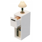 Valge &ouml;&ouml;kapp sahtliga, laud riiuliga, modernne