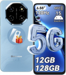 Telefon 5G Blackview SHARK 6 4/128GB SD 2TB, 6.88" 120Hz, 5000mAh Android 15 Dual SIM Face ID - Sinine