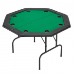 Pokkerilaud, 8 m&auml;ngijale kokkupandav kaheksanurkne laud, 126x126x75 cm, metall