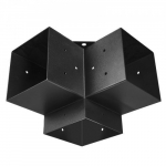 Pergola kinnituskomplekt, 3-suunaline nurgakinnitus 142x142 mm, must, teras