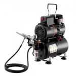 Airbrushikomplekt, 1/6 HP airbrushikomplekt kompressori ja paagiga, akr&uuml;&uuml;lv&auml;rv, kahetoimeline, t&ouml;&ouml;riist