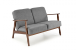 MILANO 2S Sofa, Grey CASTEL 93 / Dark Walnut &ndash; Elegant 2-Seater by Halmar
