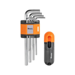 HEX kuuskantv&otilde;tmete komplekt 1,5&ndash;10 mm T-k&auml;epidemega Bradas, 9 tk, pikad