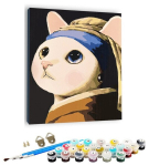 Numbrite j&auml;rgi maalimine &ndash; pilt, v&auml;rvid, pintslid, komplekt -Cat with clothes