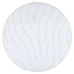 Vannitoa vaip SUPREME ring WAVES, lained, libisemiskindel, pehme - valge, ratas 100 cm