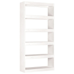 vidaXL raamaturiiul/ruumijagaja, valge, 80 x 30 x 167,4 cm, t&auml;ism&auml;nnipuit