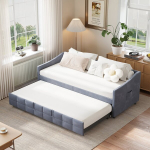 Diivanvoodi,V&auml;ljat&otilde;mmatav &uuml;heinimesevoodi,Modernne minimalistlik stiil,Laste magamistuba,Elutuba,90x200cm,Hall samet,Ilma madratsita