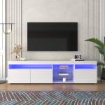 TV-kapp LED-valgustusega, 180 cm, valge, 1 tk.