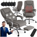 Massaažiga p&ouml;&ouml;rlev kontoritool arvutilaua juurde, hall &ndash; GIORGIO